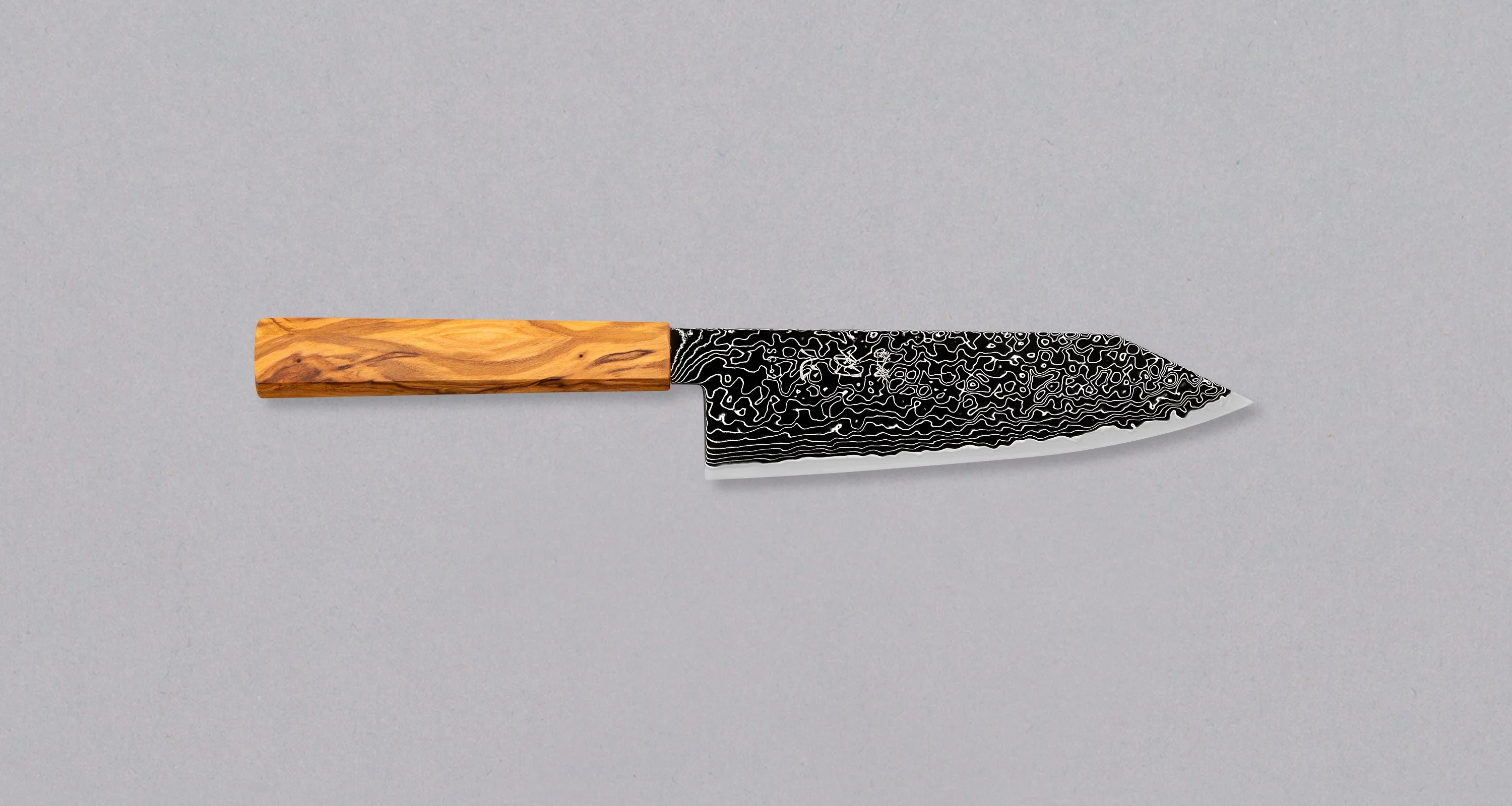 Hatsukokoro Mercury Bunka Kurozome Damascus 180mm